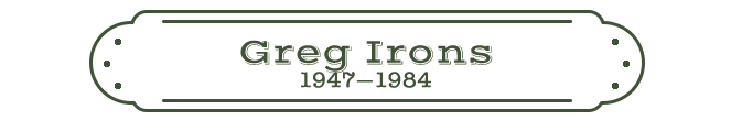Greg Irons Name Plate