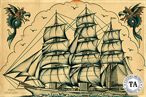 Sailor Jerry Flash Sheet of a Sailing Ship