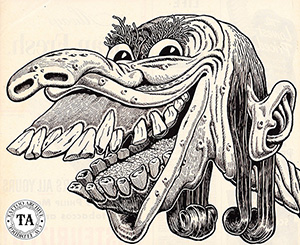 Basil Wolverton's drawing of Lena the Hyena, 1946.