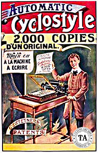 Automatic cyclostyle machine ad poster